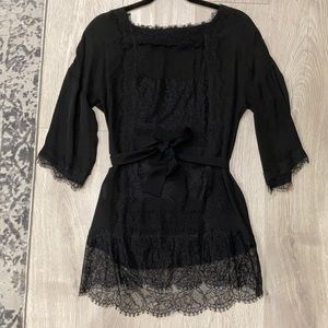 BCBGMaxAzria Black Lace Tunic